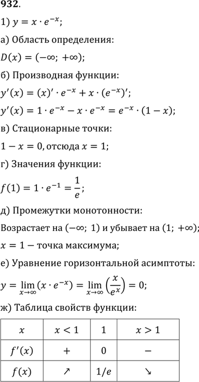 Изображение Упр.932 ГДЗ Алимов 10-11 класс