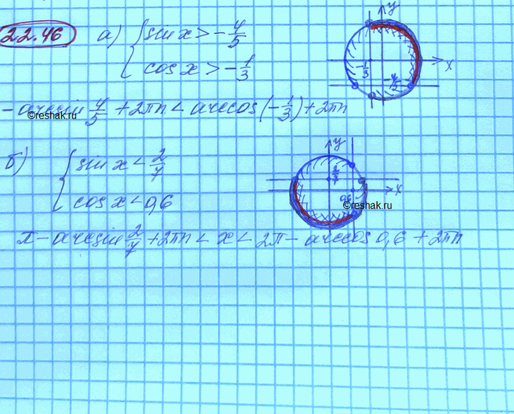 Изображение Решите неравенство: а) sin t > корень3/2;	 б) sin t > -1/2;	 в) sin t < -корень3/2 г) sin...