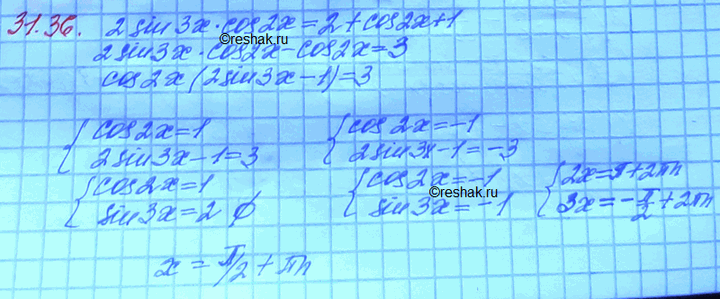Изображение Упр.31.36 ГДЗ Мордковича 10 класс профильный уровень