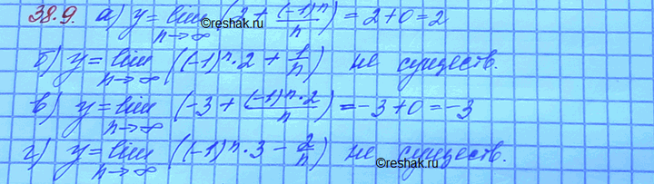 Изображение a) yn = 2 + (-1)n 1/n б) yn = (-1)n 2 + 1/n в) yn = -3 + (-1)n 2/n; г)yn = 3(-1)(n+1) -...