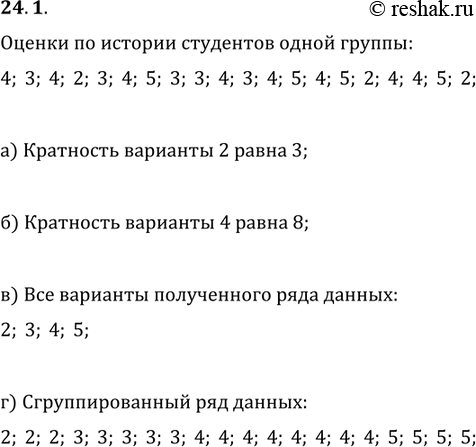 Изображение В задачах 24.1—24.5 рассматриваются результаты одного и того же измерения I отметок, которые...