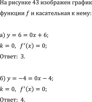 Изображение а) На рисунке 43, а изображён график функции у=f(x), определённой на интервале (а; b). Найдите...