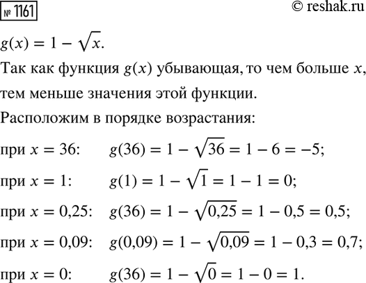 Изображение Упр.1161 ГДЗ Макарычев Миндюк 8 класс