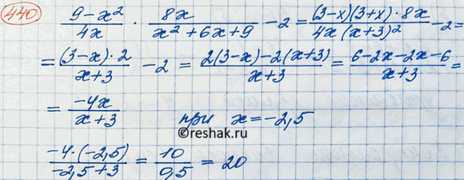 Изображение Упр.433 ГДЗ Макарычев Миндюк 8 класс