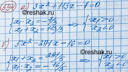 Изображение , Известно, что сумма квадратов корней уравнения х2 - 3х +а = 0 равна 65. Найдите...