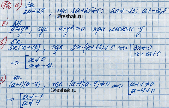 Изображение Упр.74 ГДЗ Макарычев Миндюк 8 класс