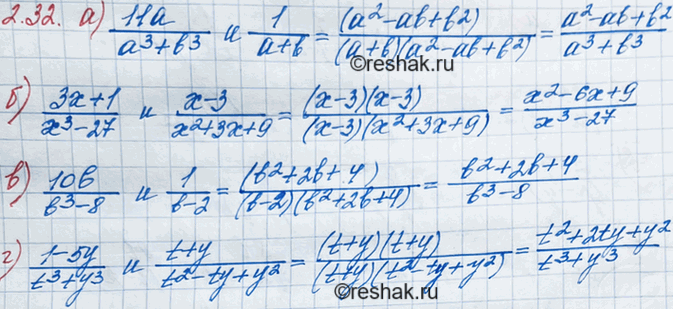 Изображение Упр.2.32 ГДЗ Мордкович 8 класс