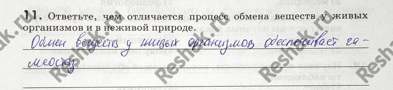 Изображение Упр.11 ГДЗ Рабочая тетрадь Пасечник 9 класс