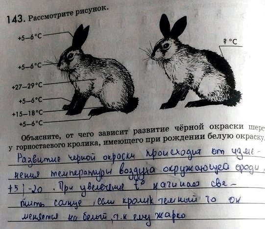 Изображение 1 43. Рассмотрите рисунок.  +5—6°С +5—6° C +27—29°С +5-6°С + 15—18°С +5—6°С Объясните, от чего зависит...