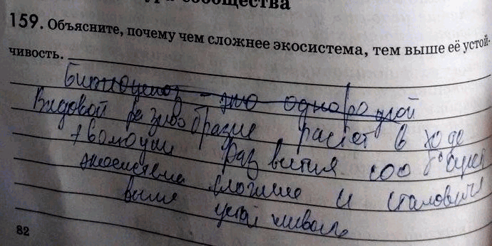 Изображение Упр.159 ГДЗ Рабочая тетрадь Пасечник 9 класс