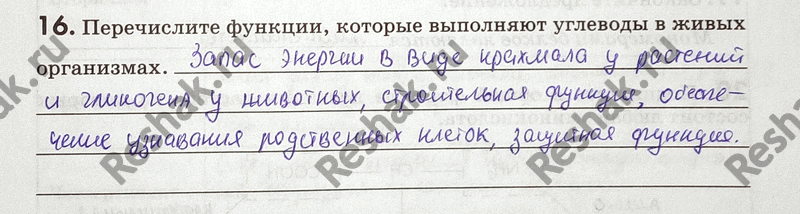 Изображение Упр.16 ГДЗ Рабочая тетрадь Пасечник 9 класс