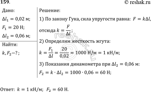 Изображение Два мальчика растягивают резиновый жгут, прикрепив к его концам динамометры. Когда жгут...