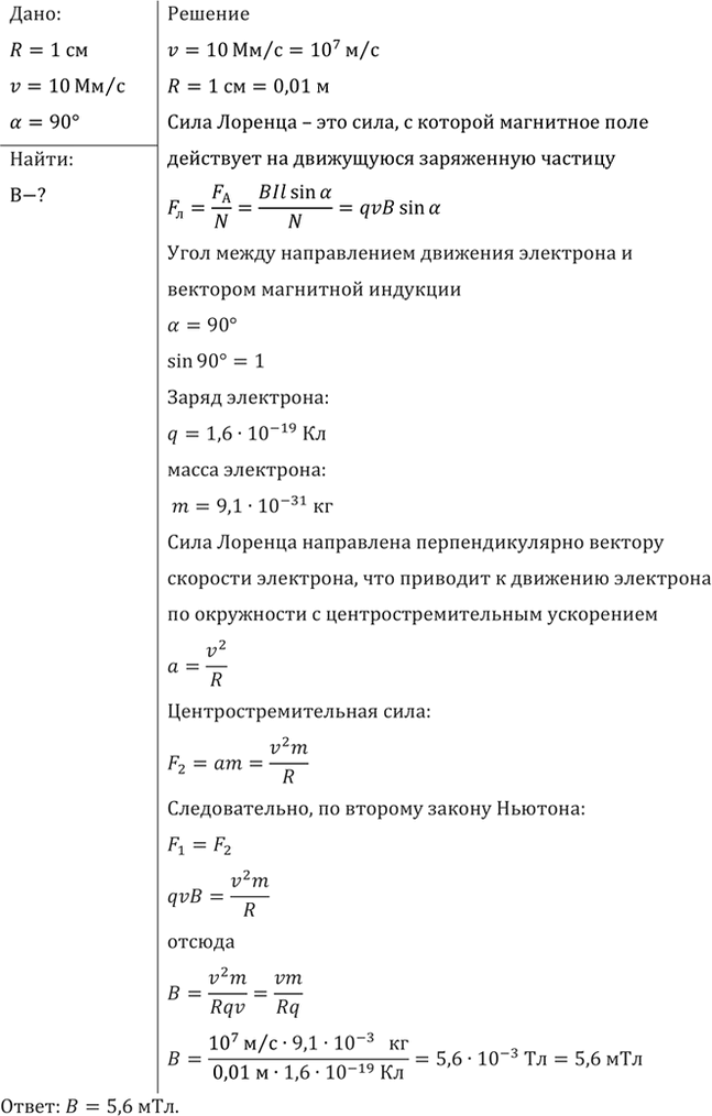 Изображение В направлении, перпендикулярном линиям индукции, влетает в магнитное поле электрон со...
