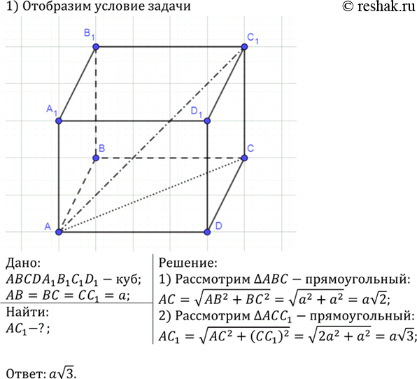 Изображение Упр.1194 ГДЗ Атанасян 7-9 класс по геометрии