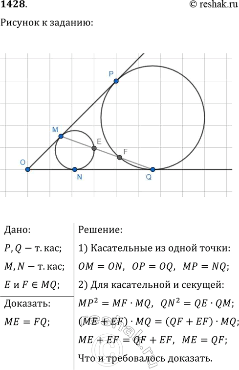 Изображение Упр.1428 ГДЗ Атанасян 7-9 класс по геометрии