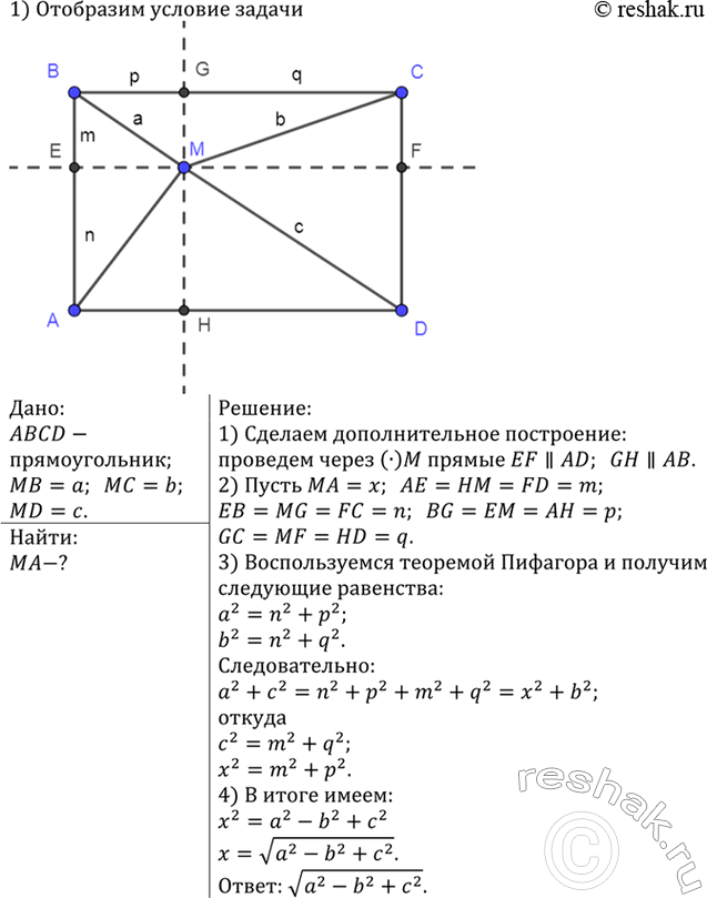 Изображение Точка М не лежит на прямых, содержащих стороны параллелограмма ABCD. Докажите, что существуют...