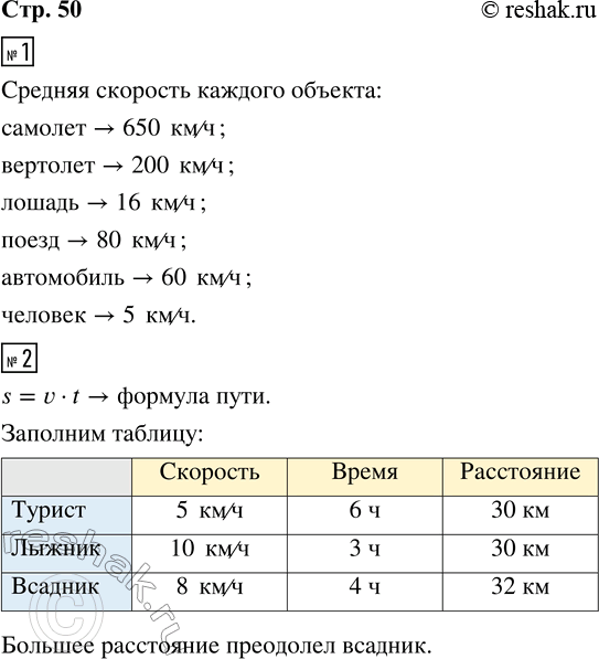 Изображение ﻿1. Укажи стрелкой, как показано в образце, с какой средней скоростью может двигаться каждый...