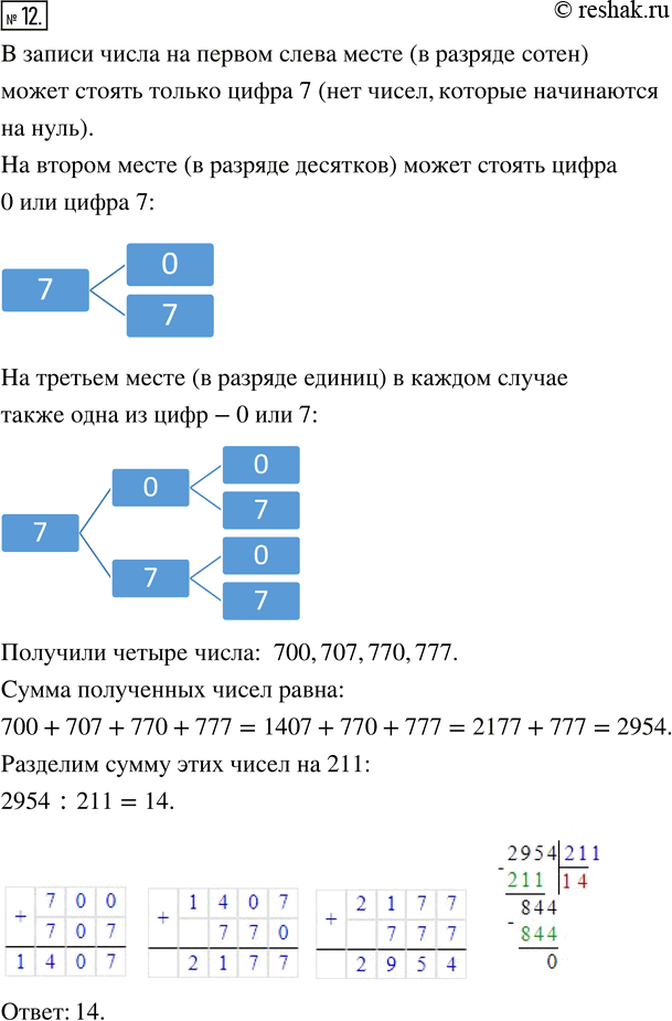Изображение ﻿Составьте дерево возможных вариантов и запишите все трёхзначные числа, для записи которых...
