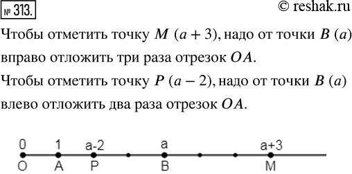 Изображение ﻿На координатном луче отмечены точки А(1) и В{а) (рис. 40). Отметьте на этом луче точку М(а + 3) и точку Р(а -...