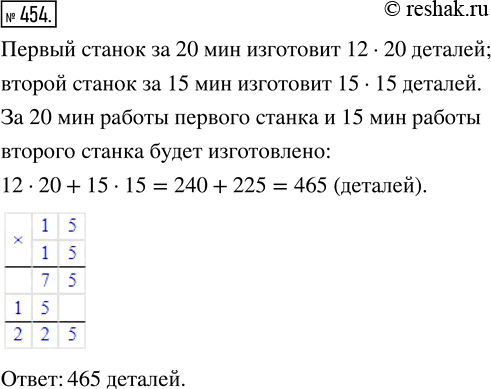 Изображение ﻿Один станок-автомат производит 12 деталей в минуту, а другой — 15 таких же деталей. Сколько...