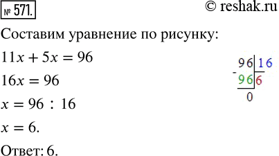 Изображение Упр.571 Часть 1 ГДЗ Виленкин Жохов 5 класс, Мнемозина