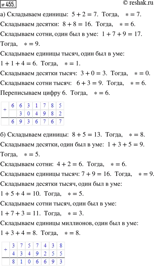 Изображение Упр.455 Часть 2 ГДЗ Виленкин Жохов 5 класс, Мнемозина