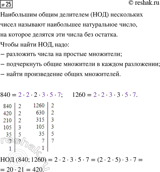 Изображение Задание 25 Вариант 1 Самостоятельная работа ГДЗ Дидактические материалы Чесноков 6 класс