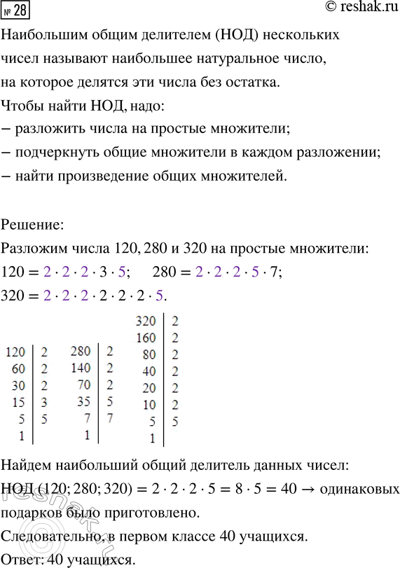 Изображение Задание 28 Вариант 1 Самостоятельная работа ГДЗ Дидактические материалы Чесноков 6 класс