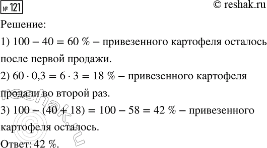 Изображение Задание 121 Вариант 2 Самостоятельная работа ГДЗ Дидактические материалы Чесноков 6 класс