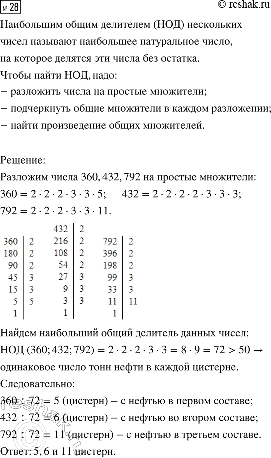 Изображение Задание 28 Вариант 3 Самостоятельная работа ГДЗ Дидактические материалы Чесноков 6 класс