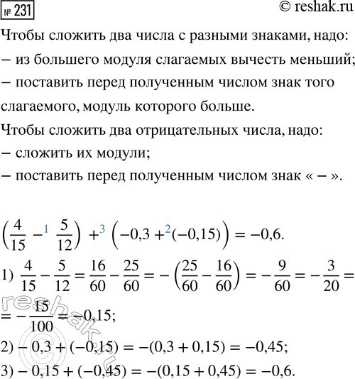 Изображение Задание 231 Вариант 4 Самостоятельная работа ГДЗ Дидактические материалы Чесноков 6 класс