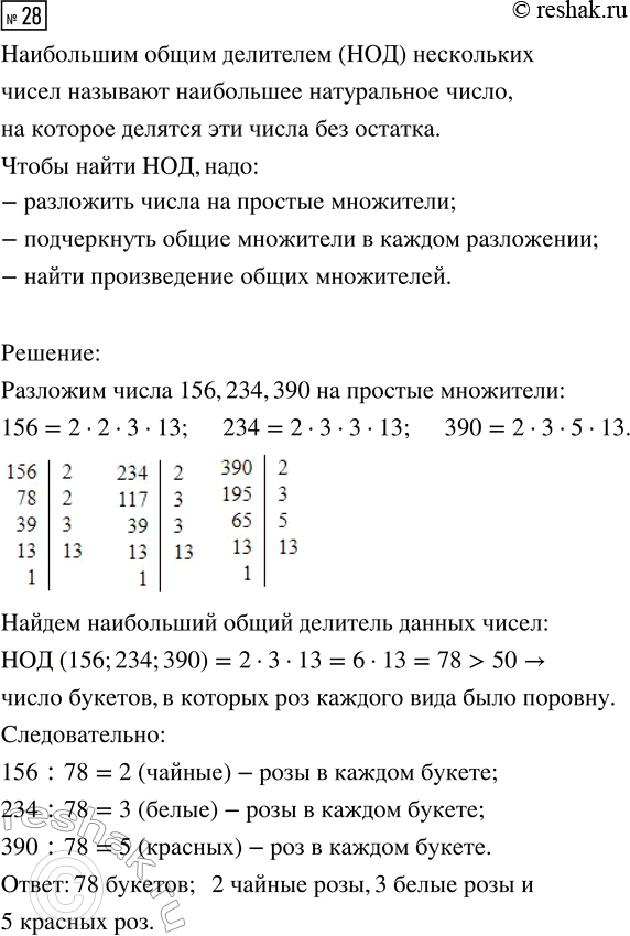 Изображение Задание 28 Вариант 4 Самостоятельная работа ГДЗ Дидактические материалы Чесноков 6 класс