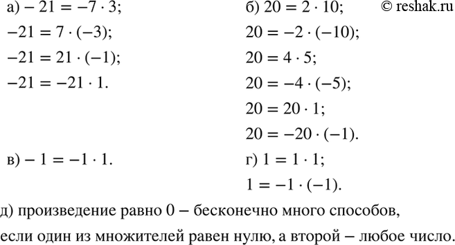 Изображение Сколькими способами можно представить данное число в виде произведения двух целых чисел:  а)...