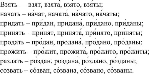 Изображение 99. От данных глаголов образуйте краткие страдательные причастия прошедшего времени и...