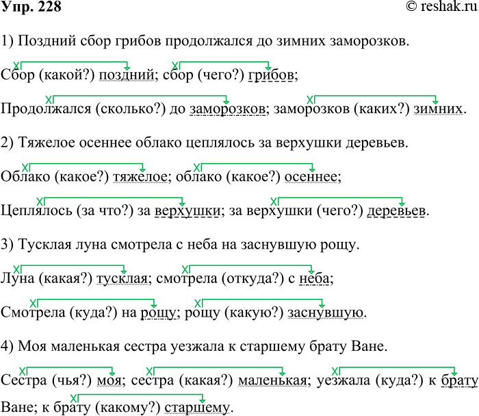 Изображение 228. Образуйте словосочетания так же, как вы это делали в упражнении 227. Постройте из каждой...