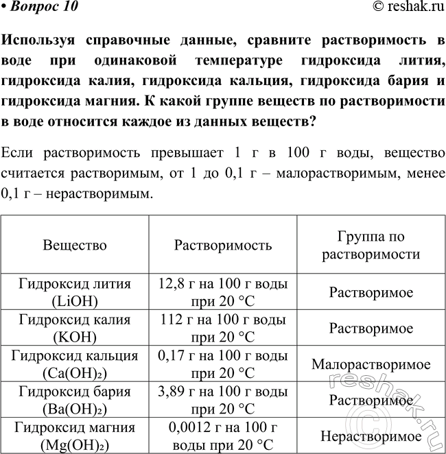 Изображение Параграф 25 Вопрос 10 ГДЗ Габриелян Остроумов 8 класс (углубленный)